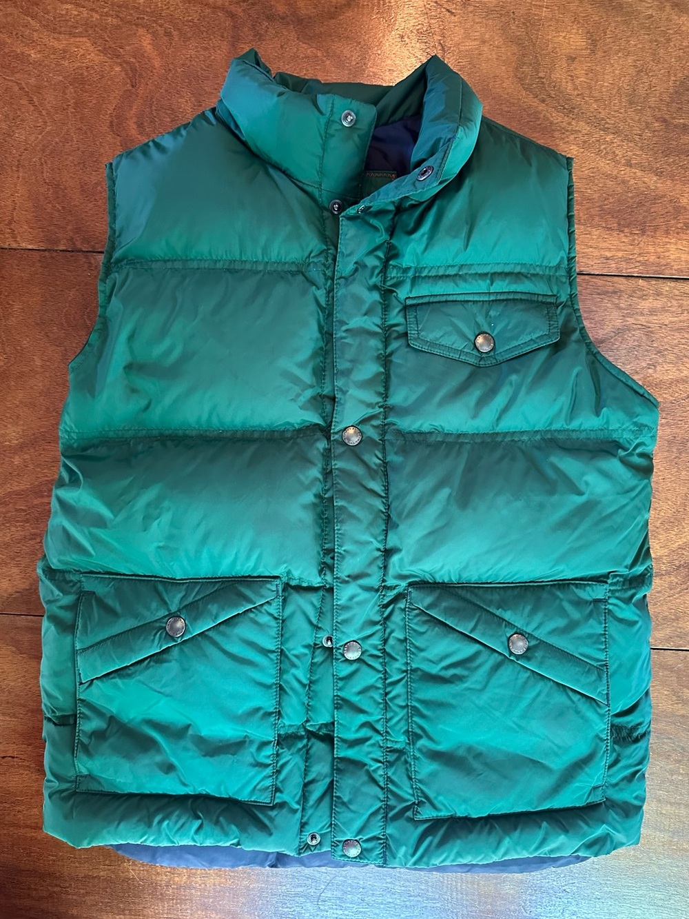 Vintage 90s Lands’ End Down Puffer Vest Hunter Green Kids L Fits Women’s Small